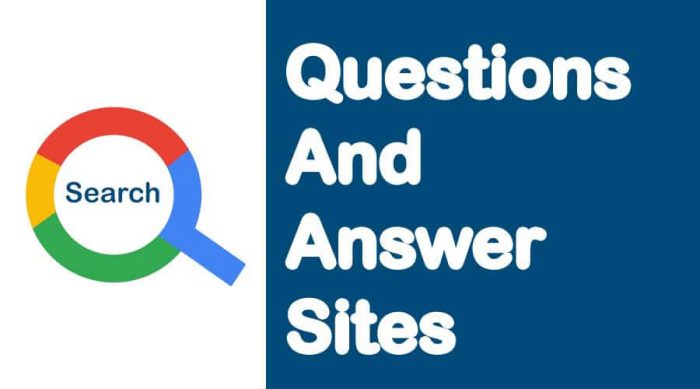 Question and Answer Websites Websites